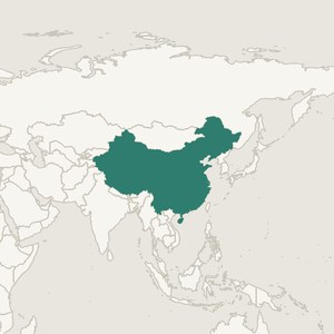 Map locating China